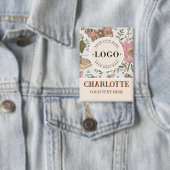 Wildflower Botanicalフローラビジネスロゴ名タグ 缶バッジ (インサイチュ)