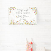 Wildflower Botanical カップルベビーシャワーのウェルカム 横断幕 (インサイチュ)