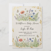 Wildflower Botanical ベビーシャワーの招待状 招待状 (正面)