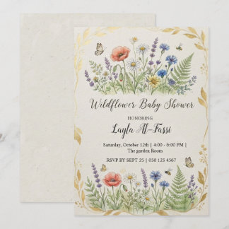 Wildflower Botanical ベビーシャワーの招待状 招待状