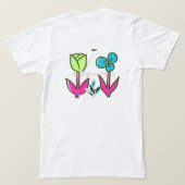 Wildflower Botanical Art - 自然のイラスト Tシャツ (デザイン裏面)