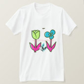 Wildflower Botanical Art - Nature Illustration  Tシャツ (デザイン正面)