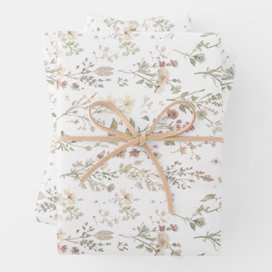 Wildflower botanical baby shower ラッピングペーパーシート (インサイチュ)