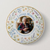 Wildflower Botanical Bereavement Sympathy 缶バッジ (正面)