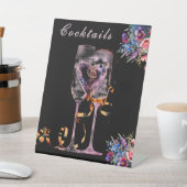 Wildflower Botanical Cocktails Wedding Tabletop 台座サイン (インサイチュ)