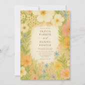 Wildflower Botanical Garden Floral Wedding 招待状 (正面)