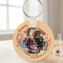 Wildflower Botanical Memorial Photo Keychain キーホルダー