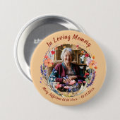 Wildflower Botanical Memorial Remembrance Photo 缶バッジ (正面&裏面)