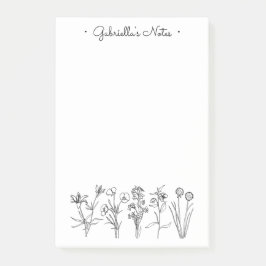 Wildflower Botanical Pretty Floral Garden Name ポストイット