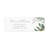 Wildflower Botanical Script 新住所ステッカー ラベル (正面)