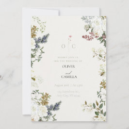 Wildflower Botanical Wedding Invitation Template  招待状