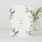 Wildflower Botanical Wedding Invitation Template 招待状 (スタンド正面)