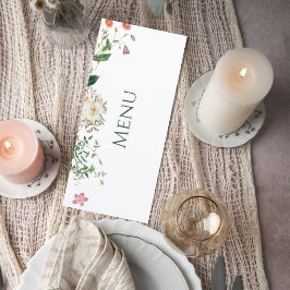 Wildflower Botanical Wedding Menu Card メニュー