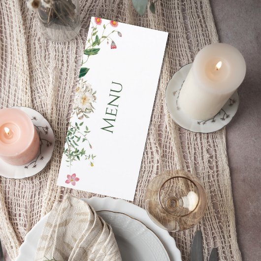 Wildflower Botanical Wedding Menu Card メニュー