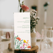 Wildflower Botanical Wedding Menu Card メニュー
