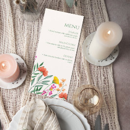 Wildflower Botanical Wedding Menu Card メニュー