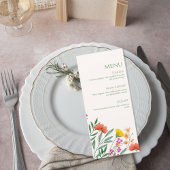 Wildflower Botanical Wedding Menu Card メニュー