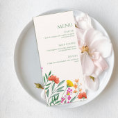 Wildflower Botanical Wedding Menu Card メニュー