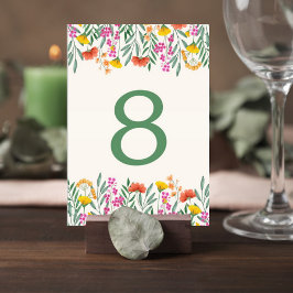 Wildflower Botanical Wedding Table Number Card テーブルナンバー