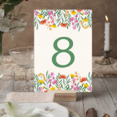 Wildflower Botanical Wedding Table Number Card テーブルナンバー