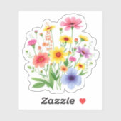 Wildflower Bouquet Botanical Nature Lover シール (シート)