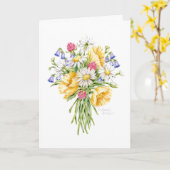 Wildflower Bouquet Christian Godに感謝 カード (黄色い花)