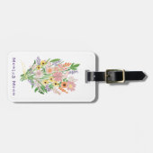 Wildflower Bouquet Handpainted Gouache Custom Name ラゲッジタグ (正面横)