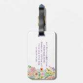 Wildflower Bouquet Handpainted Gouache Custom Name ラゲッジタグ (裏面縦)