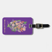 Wildflower Bouquet Handpainted Gouache Custom Name ラゲッジタグ (正面横)