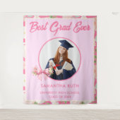 Wildflower Bow Best Grad Ever 卒業フォトバック タペストリー (正面)