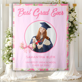 Wildflower Bow Best Grad Ever 卒業フォトバック タペストリー