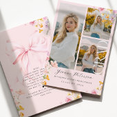 Wildflower & Bow Graduation Announcement 案内状