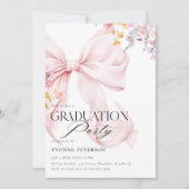 Wildflower & Bow Graduation Invitation 招待状 (正面)