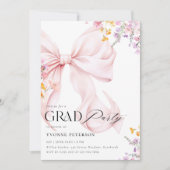 Wildflower & Bow Graduation Invitation 招待状 (正面)