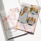 Wildflower & Bow Graduation Invitation 招待状