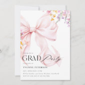 Wildflower & Bow Graduation Invitation 招待状 (正面)