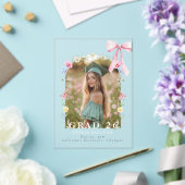 Wildflower Bow Graduation party Photo Collage アクリル招待状 (インサイチュ (ウェディング))