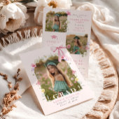 Wildflower Bow Graduation party Photo Collage 招待状