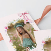 Wildflower Bow Graduation party Photo Collage 招待状