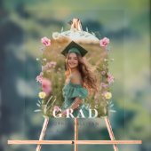 Wildflower Bow Graduation party Photo Welcome アクリルサイン (ニュートラル)