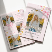 Wildflower & Bows Graduation Invitation 招待状