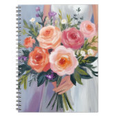 Wildflower Bridal Bouquet | Floral Wedding Bride ノートブック (正面)