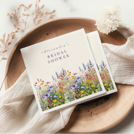 Wildflower Bridal Shower スタンダードカクテルナプキン