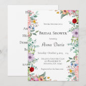 Wildflower Bridal Shower 招待状 (正面/裏面)