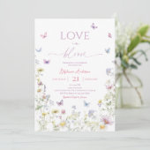 Wildflower Bridal Shower: Butterfly Garden 招待状 (スタンド正面)