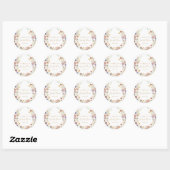 Wildflower Bridal Shower Favor Sticker ラウンドシール (シート)