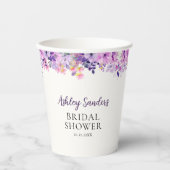 Wildflower Bridal Shower in Soft Purple Palette 紙コップ (正面)