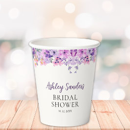Wildflower Bridal Shower in Soft Purple Palette 紙コップ