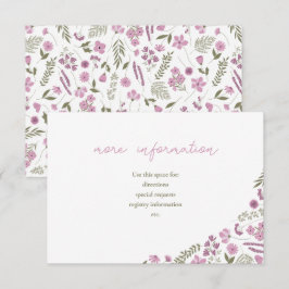 wildflower bridal shower insert - purple 招待状