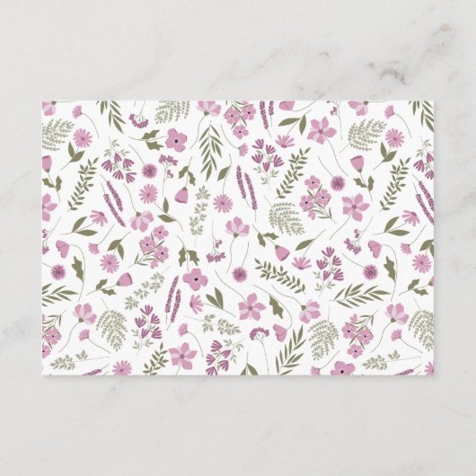 wildflower bridal shower insert - purple 招待状 (裏面)